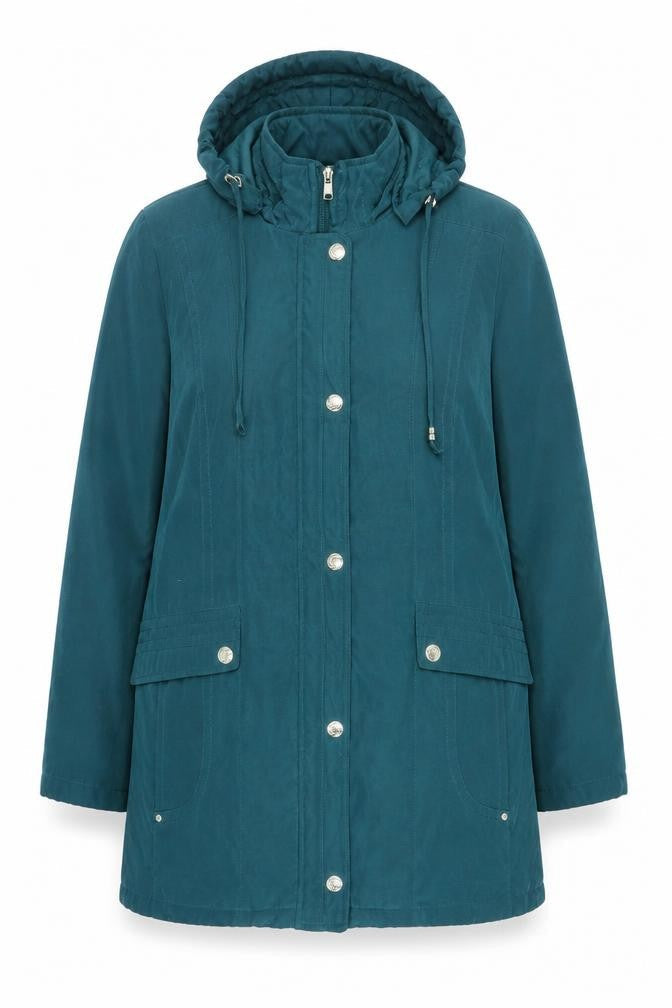 Bonmarché Womens Blue Overcoat Coat Size M Zip
