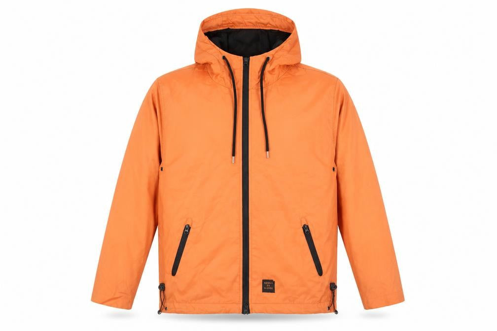 Serge Denimes Mens Orange Windbreaker Jacket Size S Zip