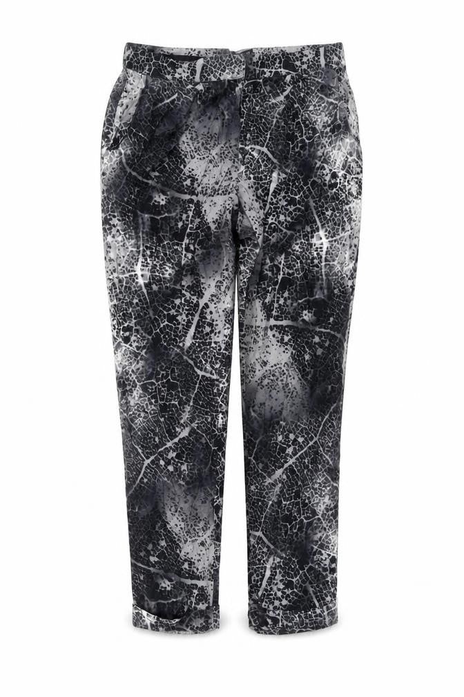 Topshop Womens Grey Geometric Polyester Trousers Size 12 L29 in Regular Button