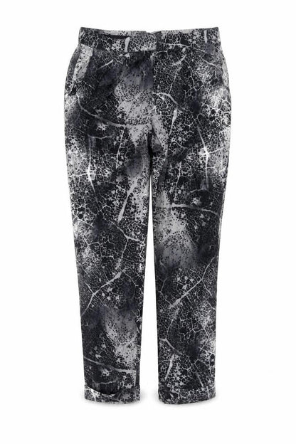 Topshop Womens Grey Geometric Polyester Trousers Size 12 L29 in Regular Button