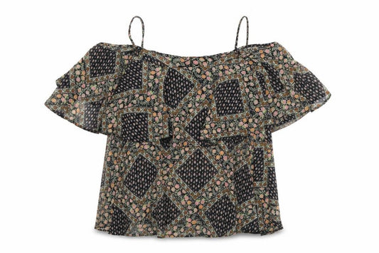 Atmosphere Womens Multicoloured Floral Polyester Basic Blouse Size 10 Square Neck - Cold Shoulder