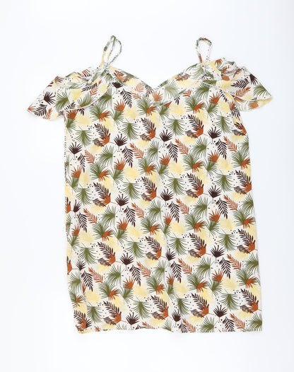 SHEIN Womens Multicoloured Floral Polyester A-Line Size L V-Neck Pullover
