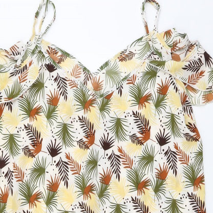 SHEIN Womens Multicoloured Floral Polyester A-Line Size L V-Neck Pullover