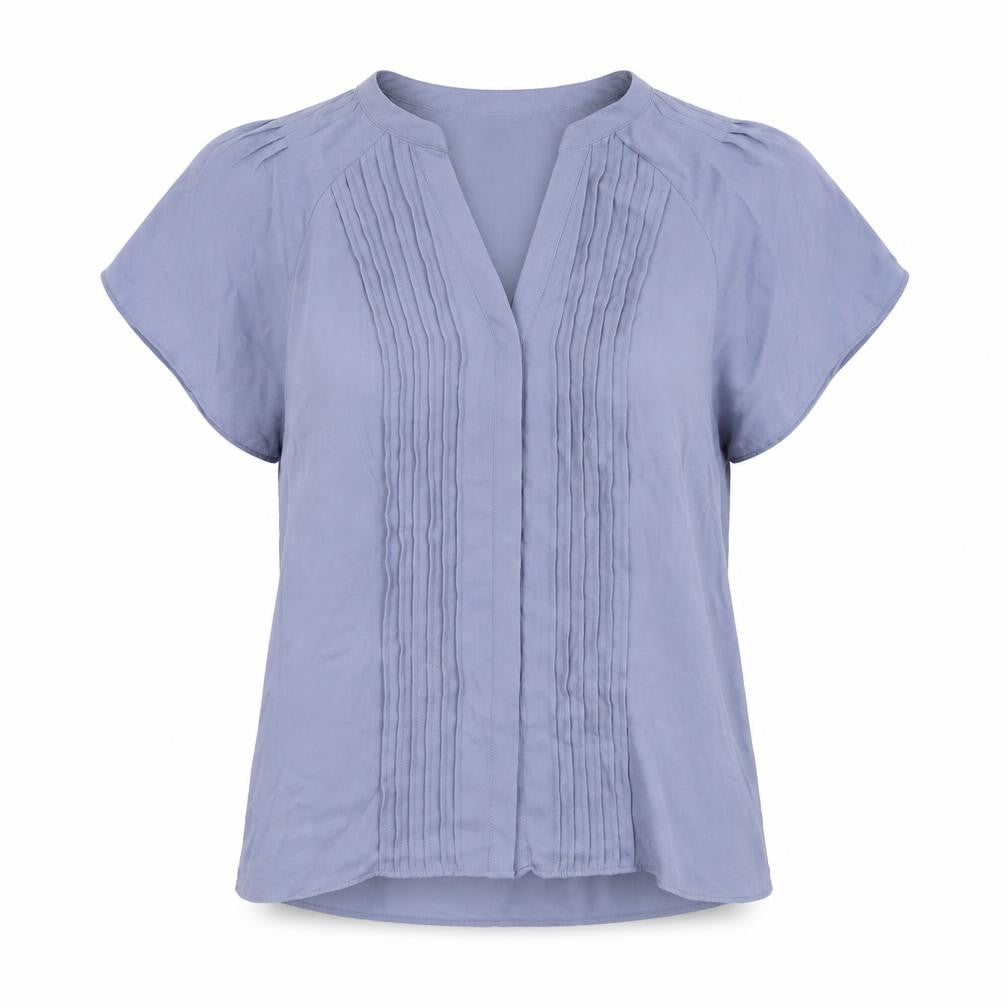 H&M Womens Blue Polyester Basic Blouse Size M V-Neck