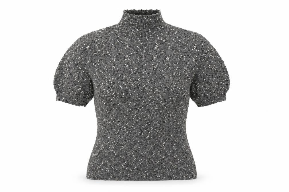 Planet Womens Grey Polyester Basic T-Shirt Size M High Neck