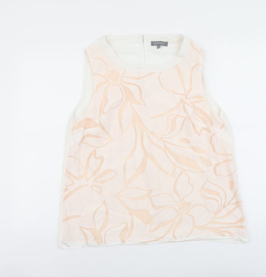 Principles Womens Pink Floral Polyester Basic Tank Size 16 Round Neck