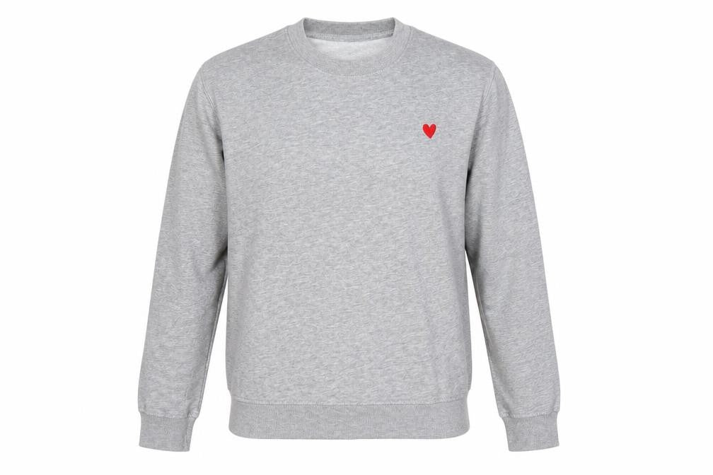 H&M Mens Grey Cotton Pullover Sweatshirt Size S - Love Heart