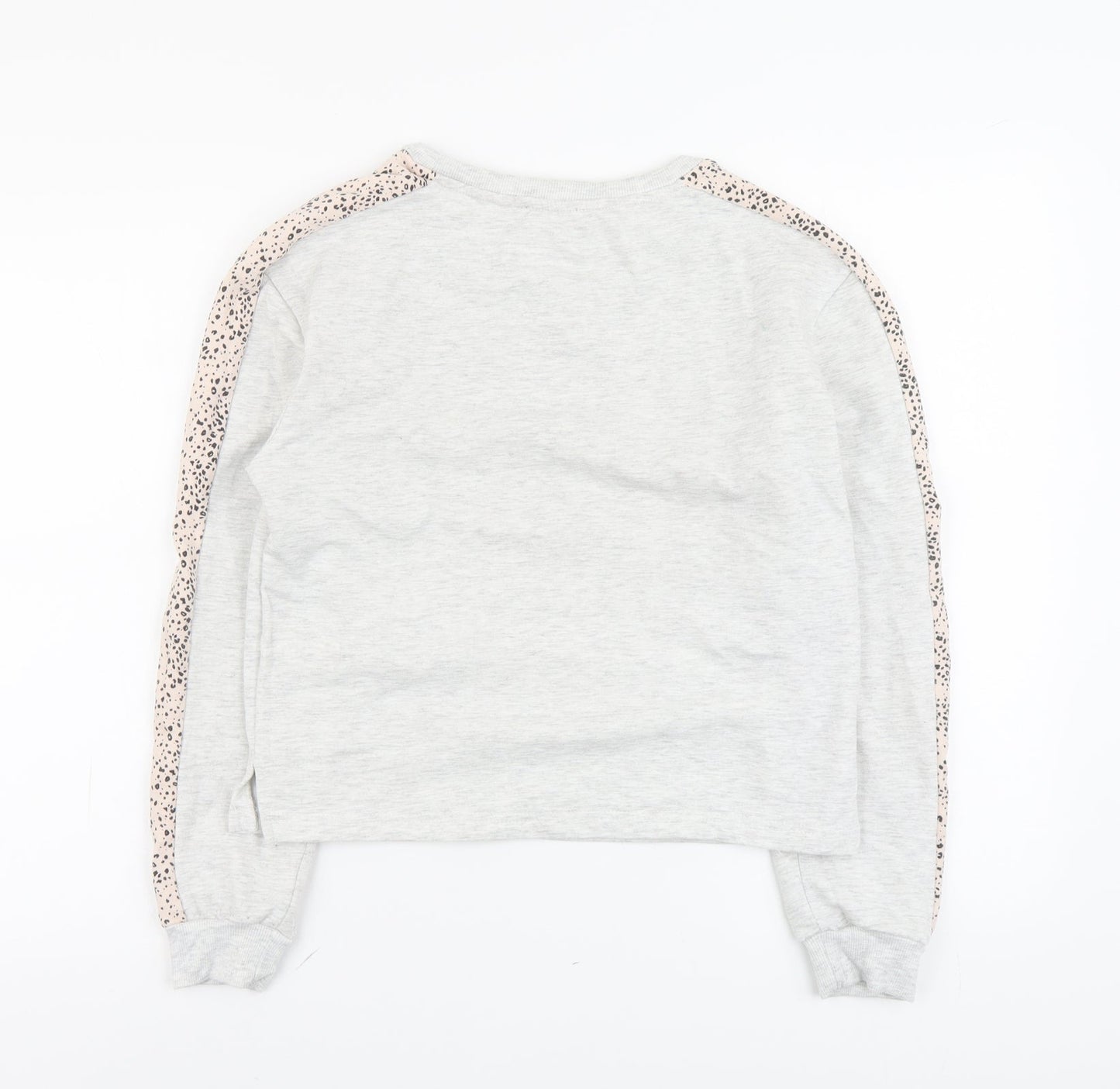 New Look Womens Grey Cotton Pullover Sweatshirt Size 8 Pullover