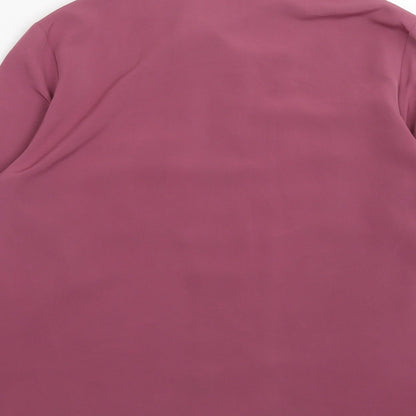 Berkertex Womens Purple Polyester Basic Button-Up Size 12 V-Neck