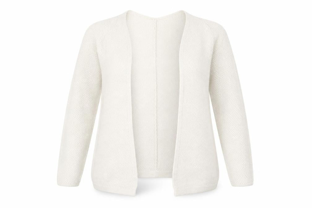 Andrea Jovine Womens Ivory V-Neck Viscose Cardigan Jumper Size S