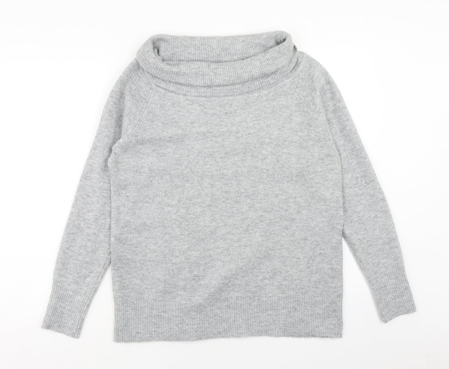 Red Herring Womens Grey Roll Neck Acrylic Pullover Jumper Size 16