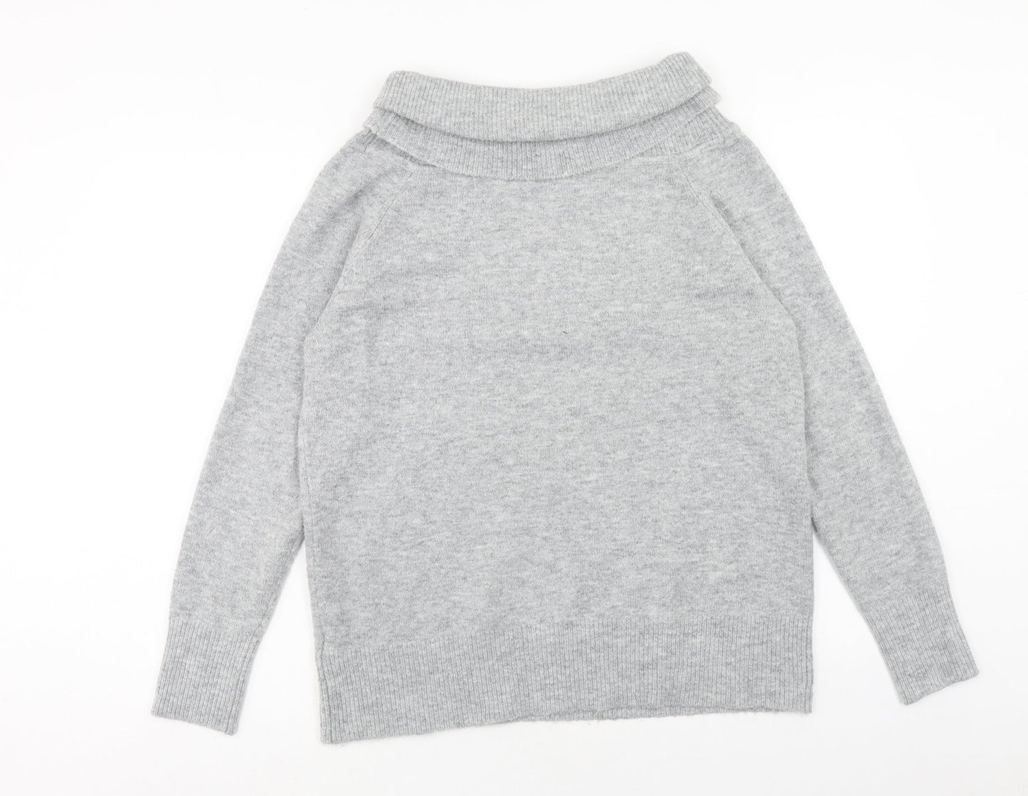 Red Herring Womens Grey Roll Neck Acrylic Pullover Jumper Size 16