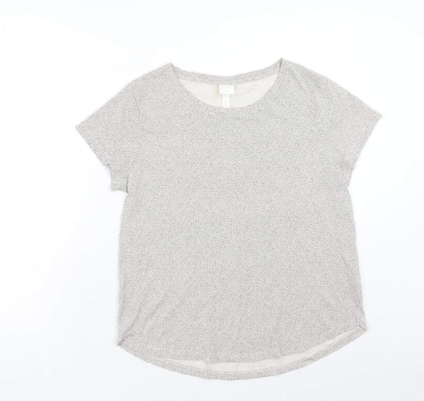 H&M Womens Beige Cotton Basic T-Shirt Size M Round Neck