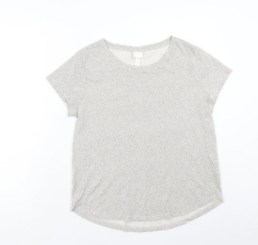 H&M Womens Beige Cotton Basic T-Shirt Size M Round Neck