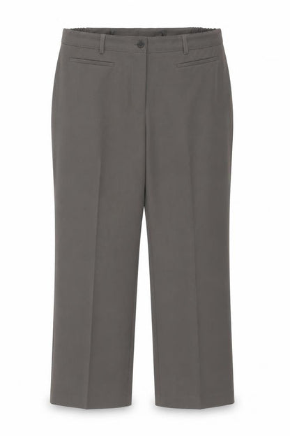 Preworn Womens Brown Polyester Trousers Size 16 Regular Zip