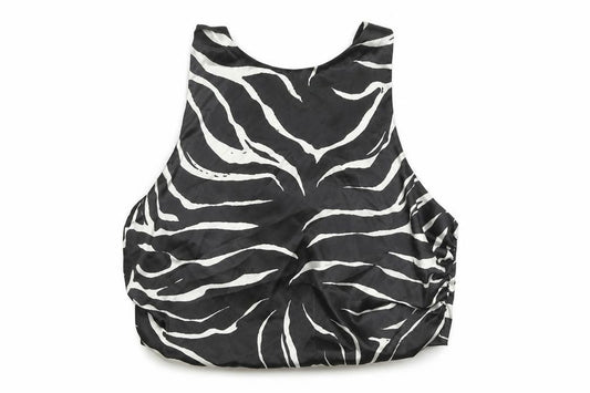 Zara Womens Black Animal Print Viscose Basic Tank Size M Round Neck - Zebra Print