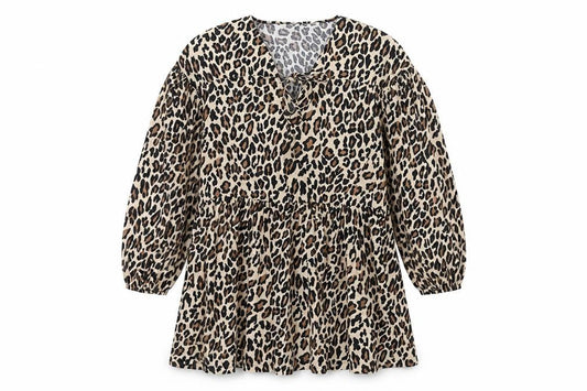 ASOS Womens Brown Animal Print Cotton Fit & Flare Size 10 V-Neck Pullover - Leopard Pattern