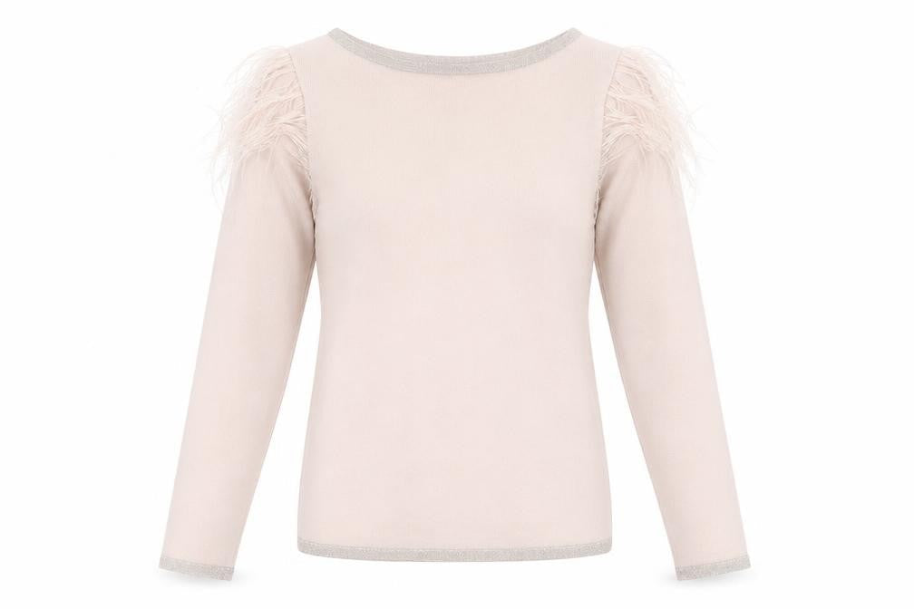 Coast Womens Pink Round Neck Polyester Pullover Jumper Size 8