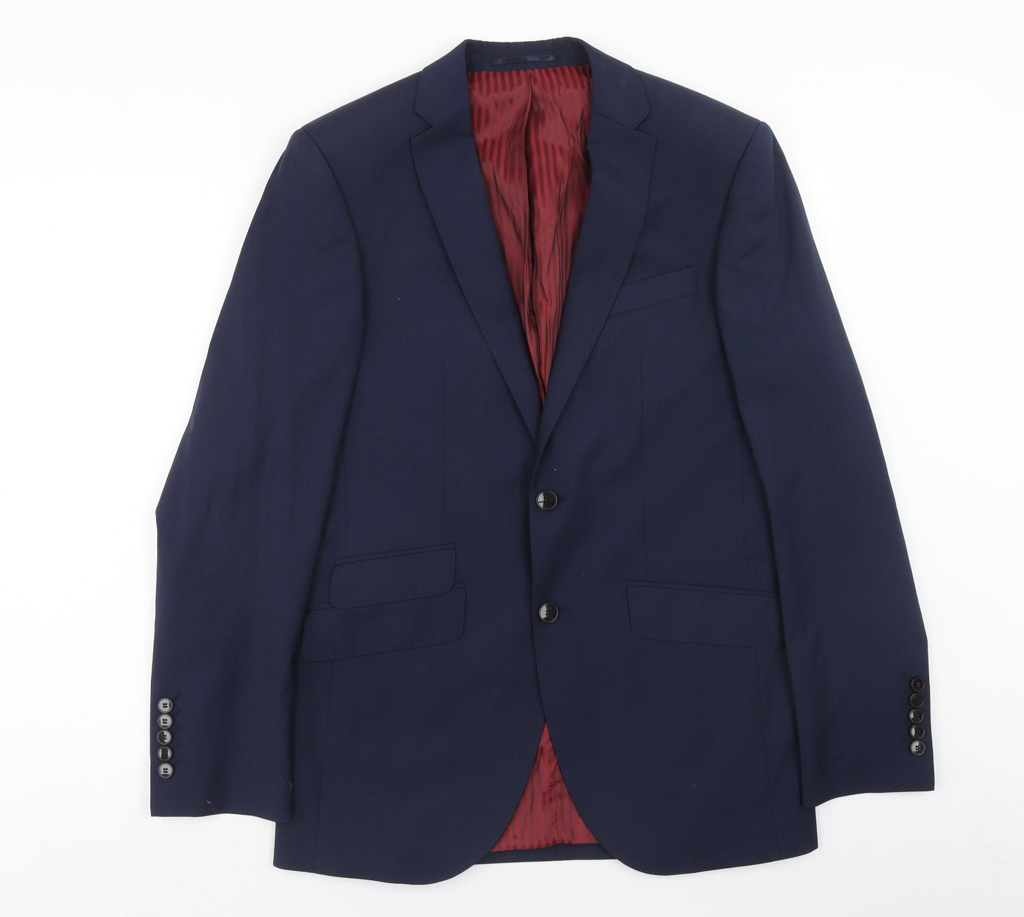 Red Select Mens Blue Polyester Jacket Blazer Size 38 Regular