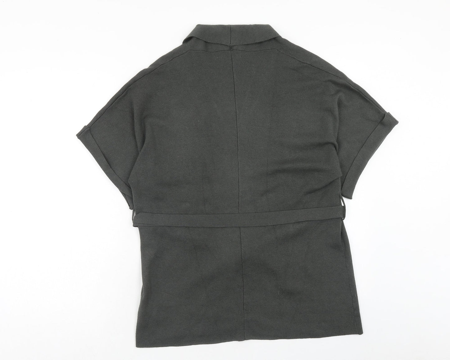 Primark Womens Grey V-Neck Polyester Cardigan Jumper Size S - Size 10-12