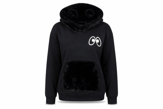 Mini Cream Womens Black Cotton Pullover Hoodie Size M Pullover
