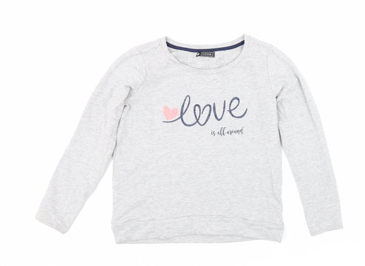 Avenue Womens Grey Cotton Full Zip Sweatshirt Size 8 Pullover - Love