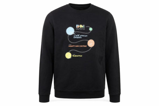Preworn Mens Black Herringbone Polyester Pullover Sweatshirt Size L