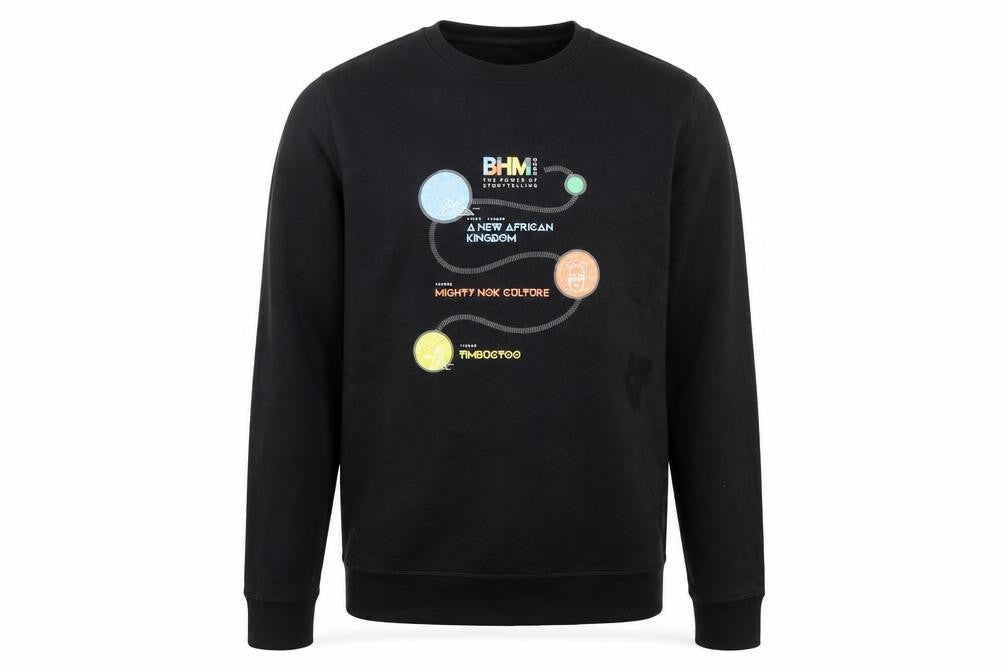 Preworn Mens Black Herringbone Polyester Pullover Sweatshirt Size L