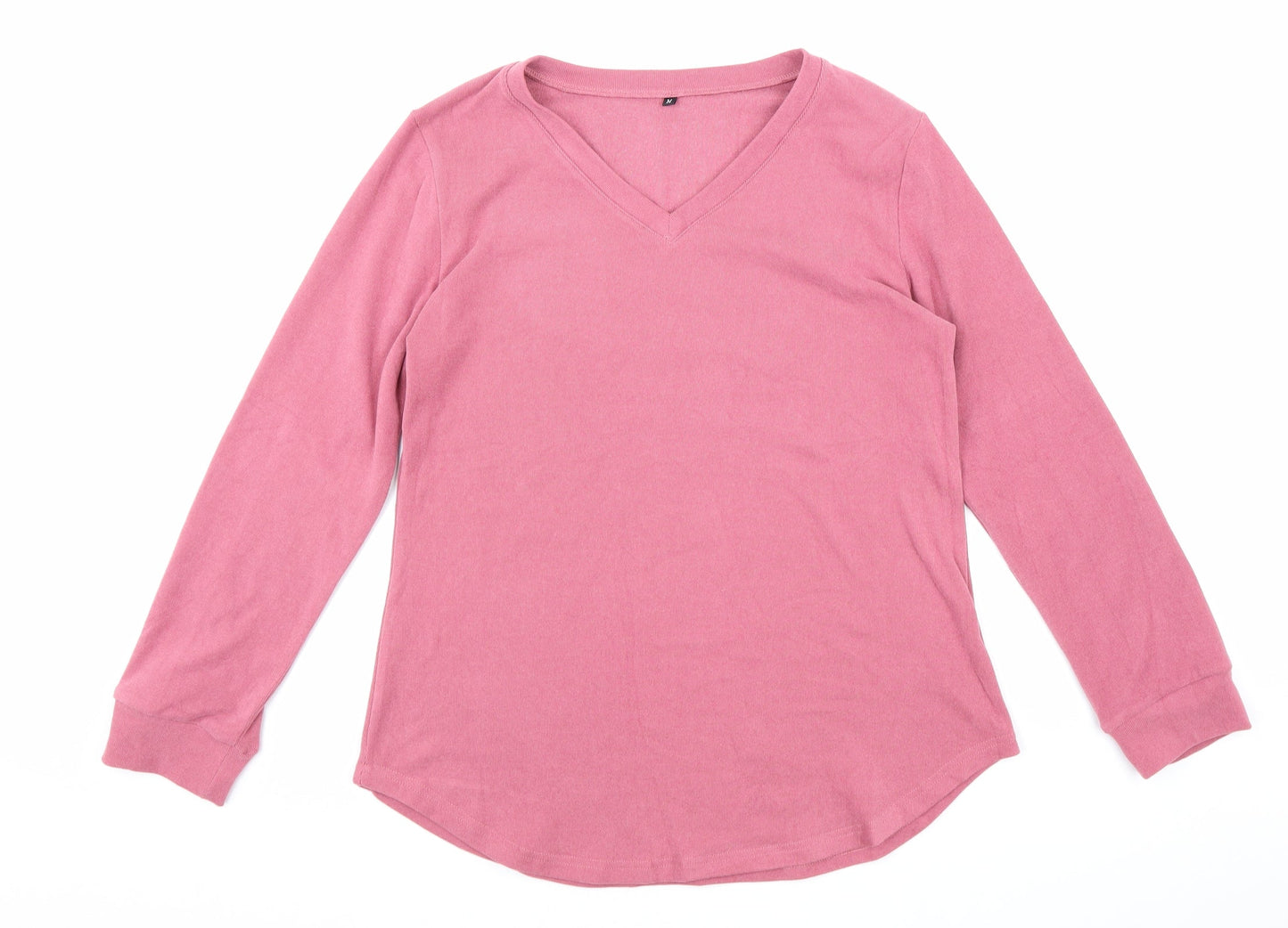 Preworn Womens Pink V-Neck Cotton Pullover Jumper Size M