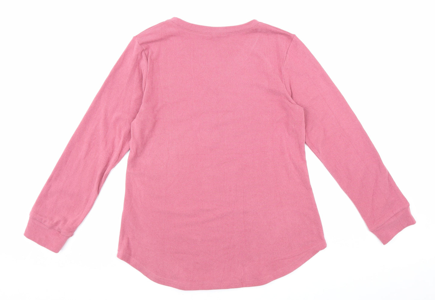 Preworn Womens Pink V-Neck Cotton Pullover Jumper Size M