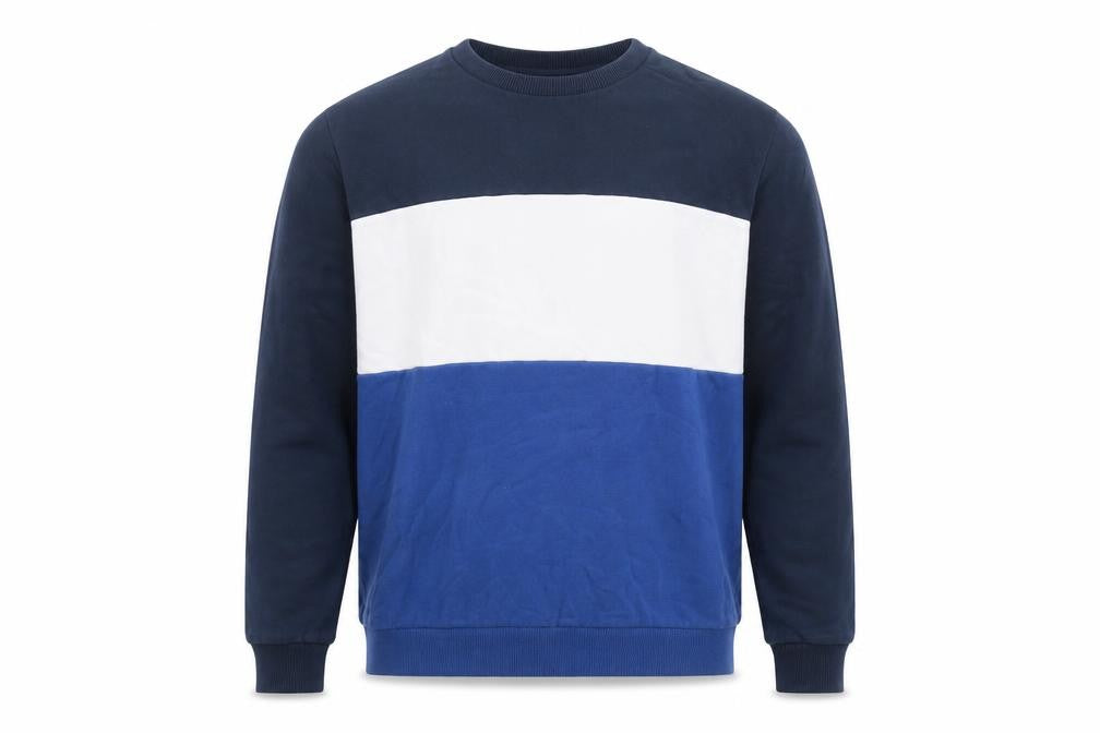 Selected Mens Blue Striped Cotton Pullover Sweatshirt Size M