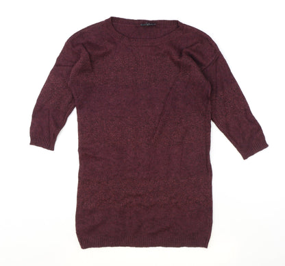 Next Womens Red Boat Neck Viscose Pullover Jumper Size 8