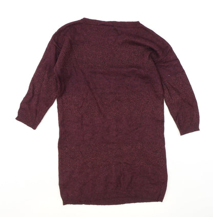 Next Womens Red Boat Neck Viscose Pullover Jumper Size 8