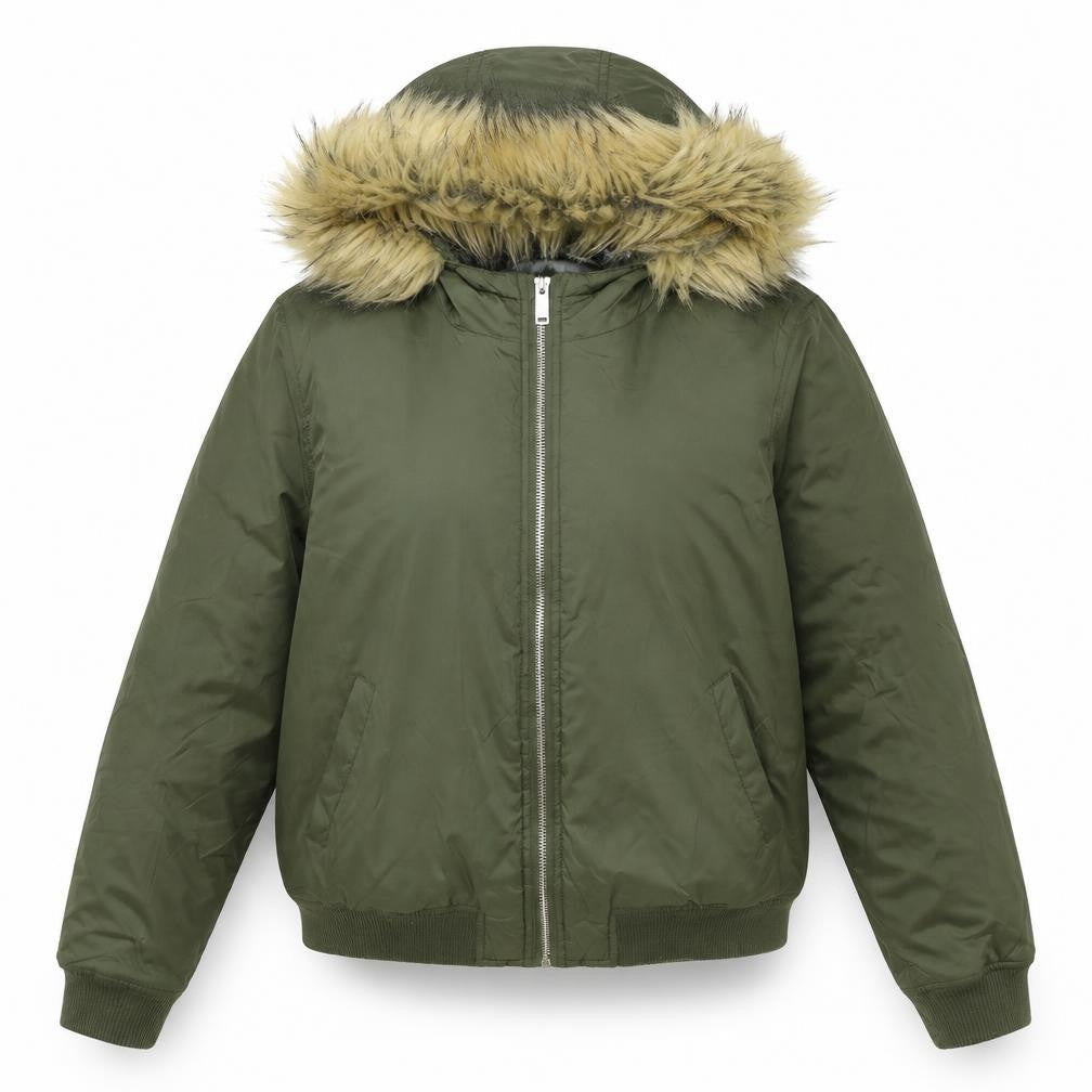 Misguided Womens Green Bomber Jacket Jacket Size 12 Zip