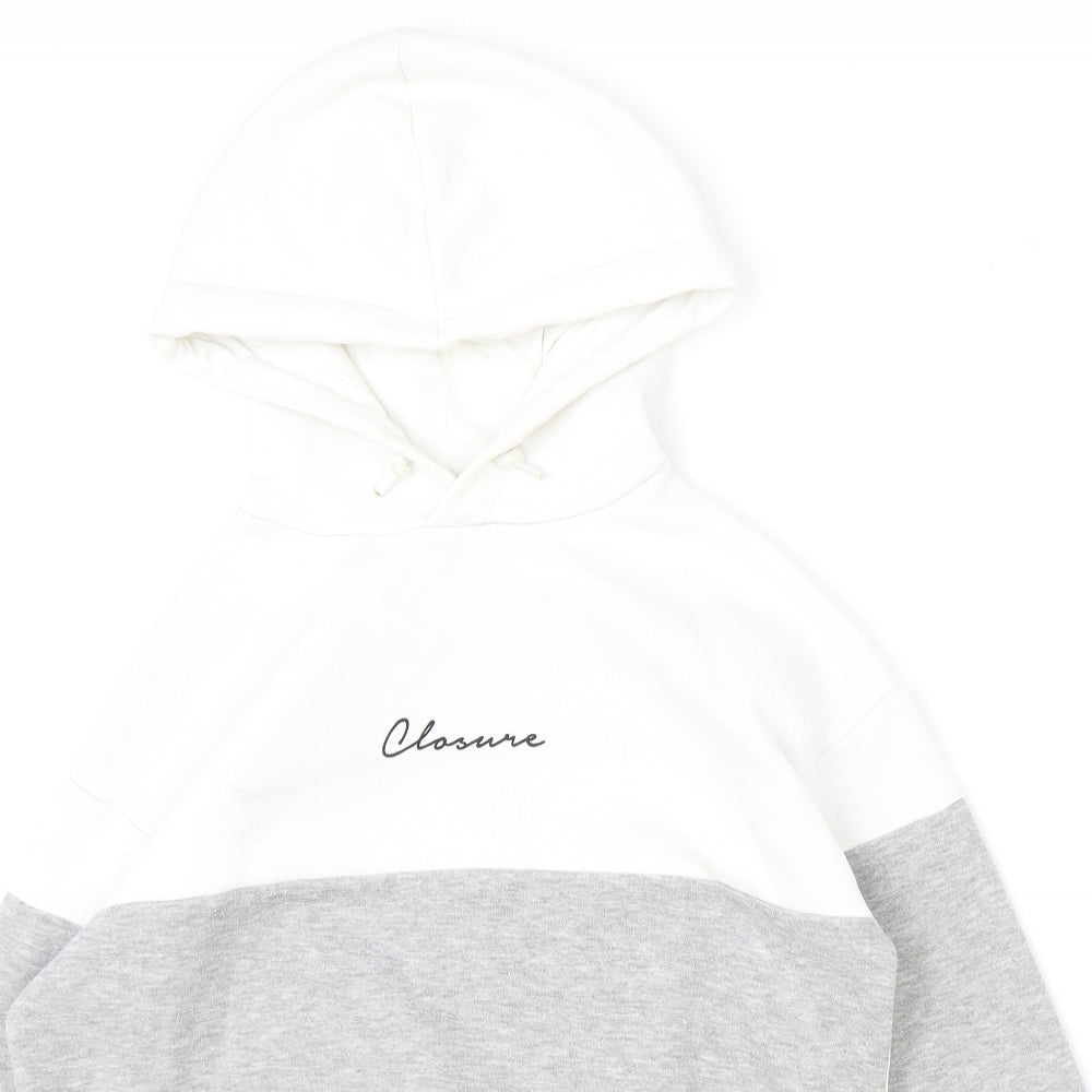 Closure Womens Multicoloured Colourblock Cotton Pullover Hoodie Size 8 Pullover