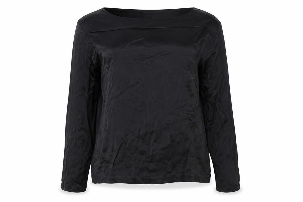 Zara Womens Black Viscose Basic Blouse Size L Round Neck