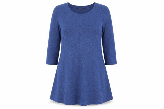 Marks and Spencer Womens Blue Polyester A-Line Size 14 Scoop Neck Pullover