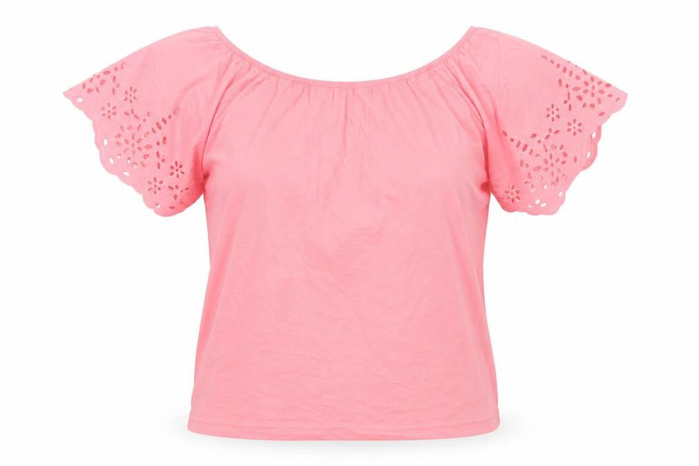 Dunnes Stores Womens Pink Viscose Basic Blouse Size S Round Neck