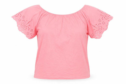 Dunnes Womens Pink Viscose Basic Blouse Size S Round Neck