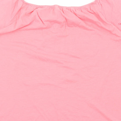 Dunnes Womens Pink Viscose Basic Blouse Size S Round Neck