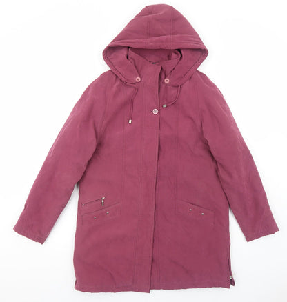 Eliza Gray Womens Purple Overcoat Coat Size 10 Zip