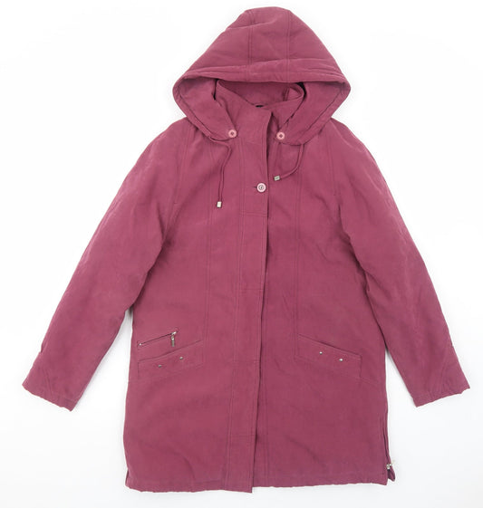 Eliza Gray Womens Purple Overcoat Coat Size 10 Zip