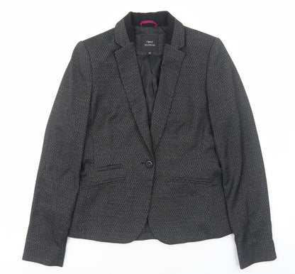Next# Womens Black Polyester Jacket Blazer Size 10