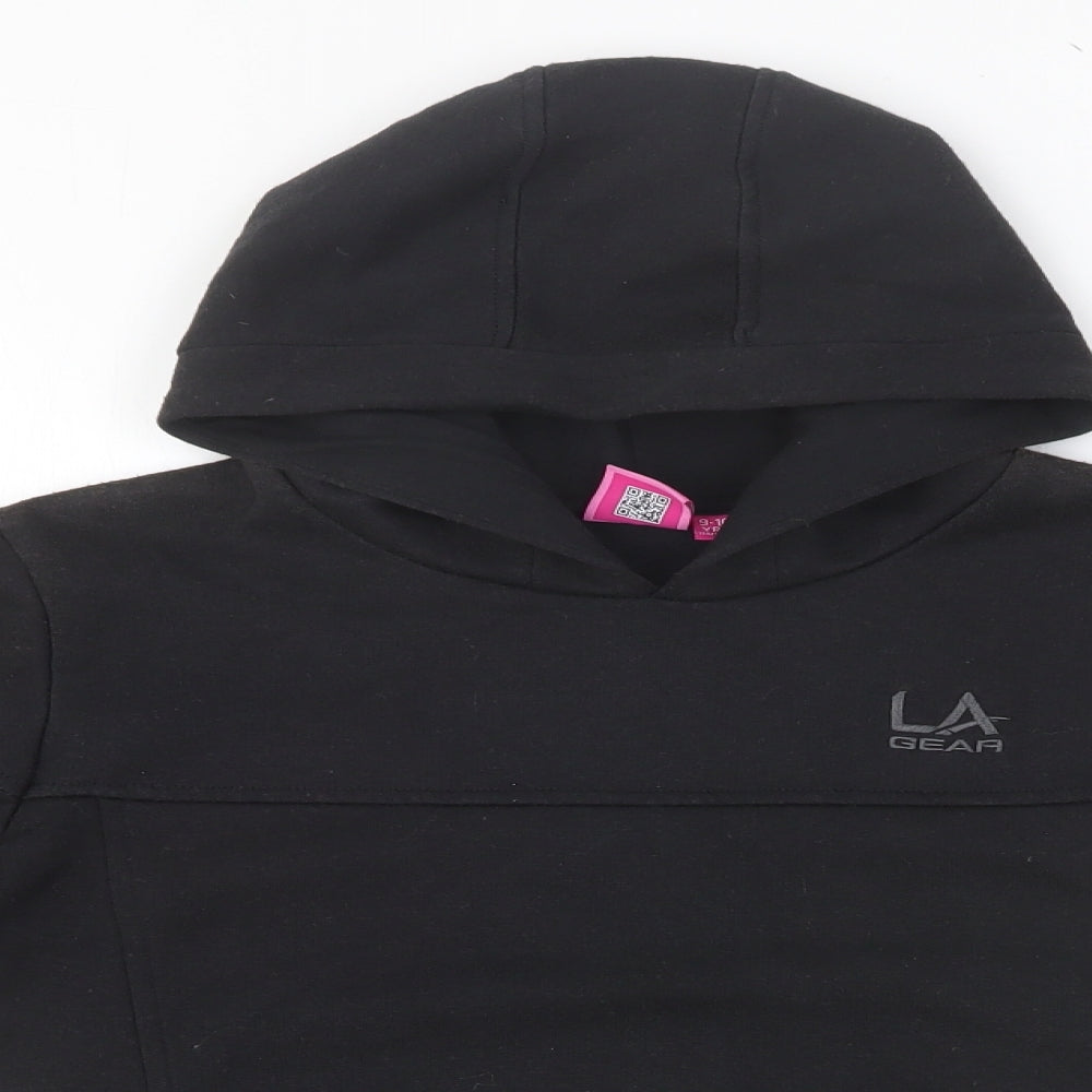 LA Gear Girls Black Polyester Pullover Hoodie Size 9-10 Years Pullover
