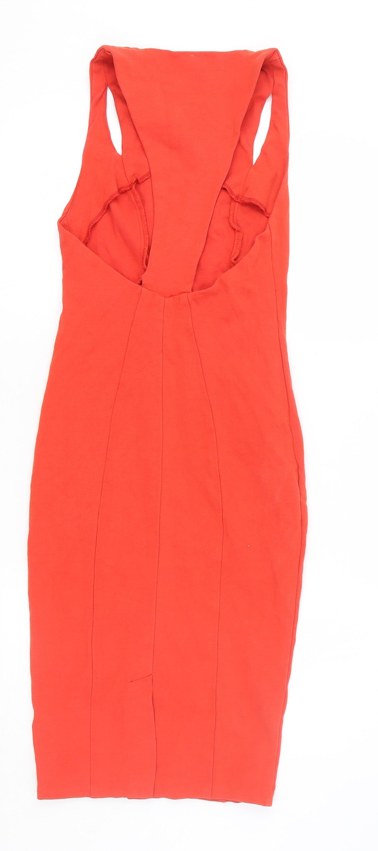 ASOS Womens Red Viscose A-Line Size 10 Round Neck Pullover