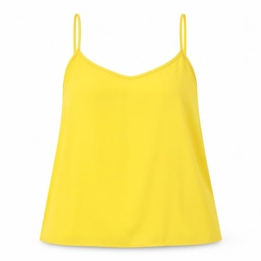 New Look Womens Yellow Polyester Camisole Tank Size 10 Scoop Neck
