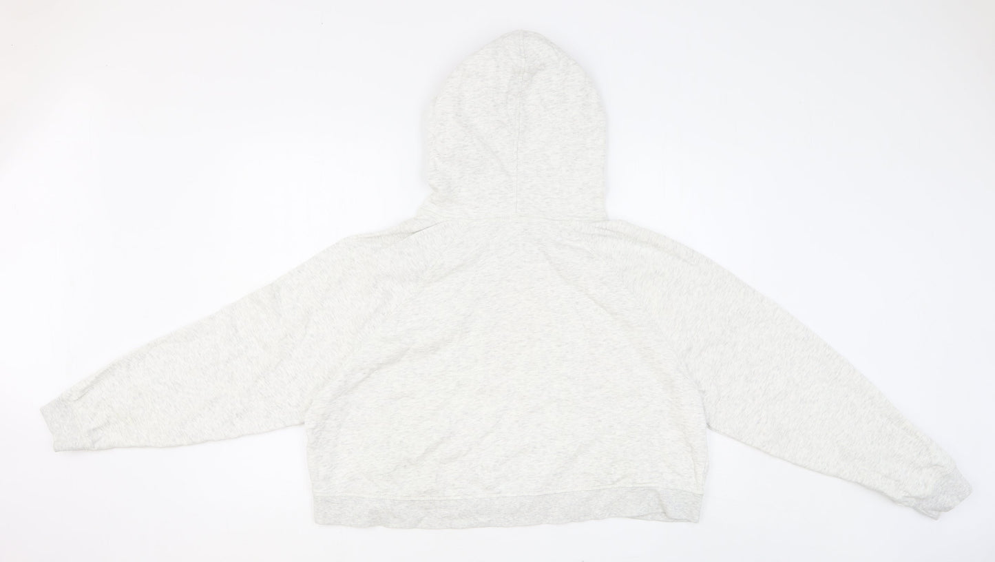 H&M Womens Grey Cotton Pullover Hoodie Size L Pullover