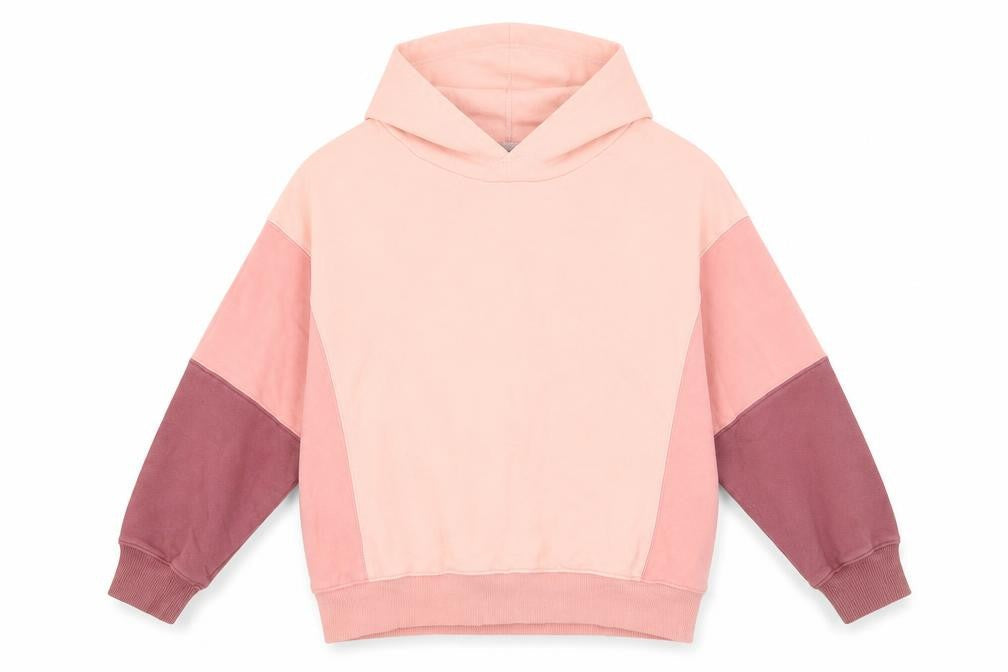 NEXT Girls Pink Colourblock Cotton Pullover Hoodie Size 10 Years Pullover