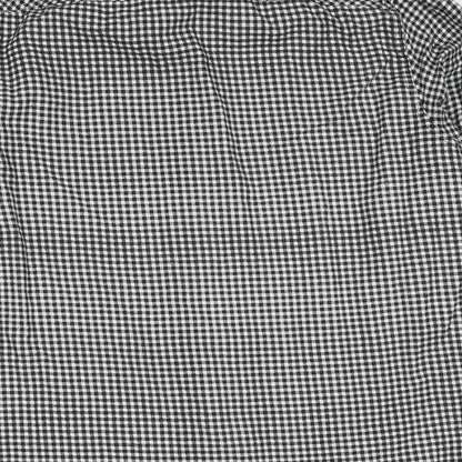 Brave Soul Mens Black Check Cotton Button-Up Size XL Collared Button