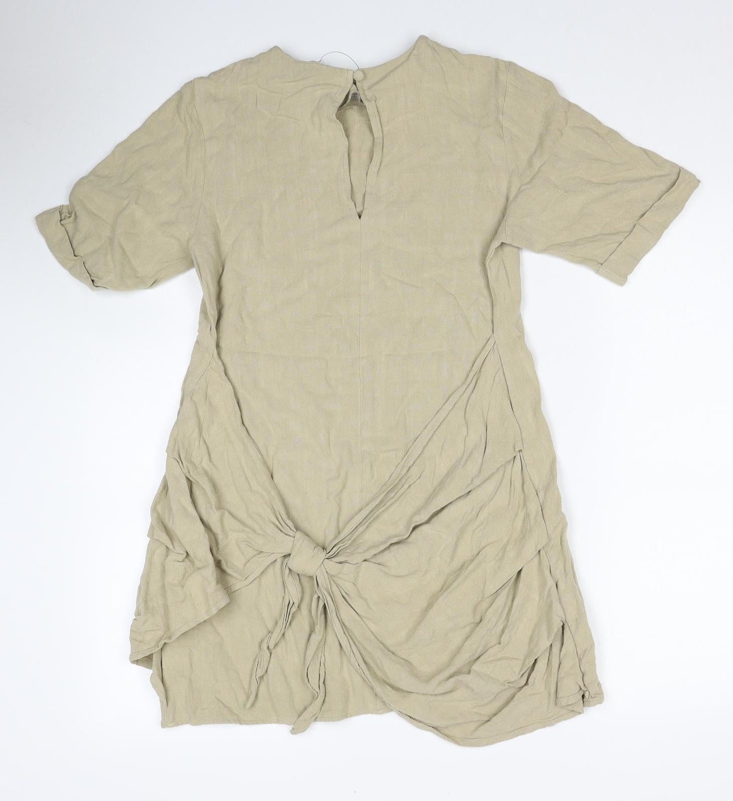 ASOS Womens Beige Viscose T-Shirt Dress Size 8 Round Neck Pullover